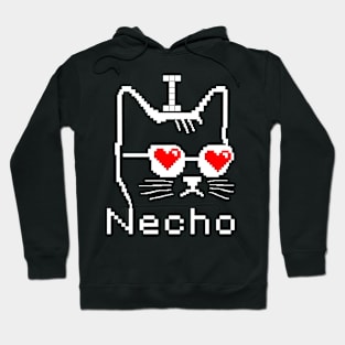 Necho Cat Love Pixel Art Hoodie